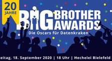 BigBrotherAwards 2020 Freitag, 18. September – Live im Stream (mit beschrifteten Redner.innen "Bauchbinden") by Vorträge Sommersemester 2020